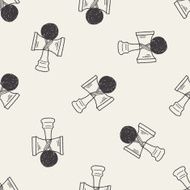Kendama doodle seamless pattern background N2