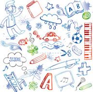 School doodles vector set