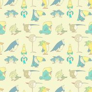 Birds Seamless Background pattern for design and scrapbook in vector