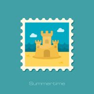 Sand Castle flat stamp