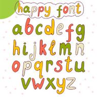 Hand drawn alphabet Vector happy font