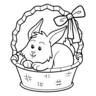 Coloring book (rabbit in basket)