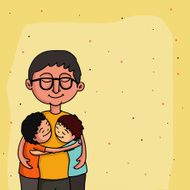 Father with kids Happy Father&#039;s Day celebration concept