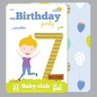 Birthday Party Invitation card template with cute anniversary numbers and N4