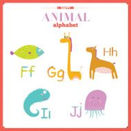 Cute vector zoo alphabet with cartoon and funny animals N7