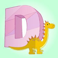 Alphabet and dinosaur icon great for any use Vector EPS10