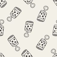 baby rattle doodle seamless pattern background N4