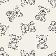 bear doodle seamless pattern background N2