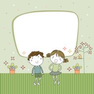 Cute cartoon kids frame N7