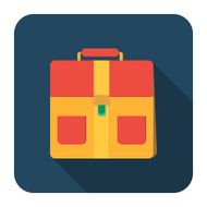 icon school bag flat long shadow N2