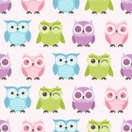 seamless owls cartoon pattern N8