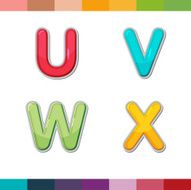 Font Cute Design Cartoon Style Vector Set N4