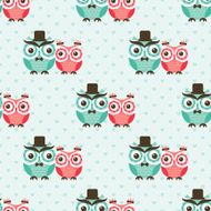 seamless owls lover cartoon pattern