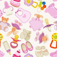 Seamless pattern with baby items Design for boy