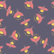 Firefly seamless vector pattern