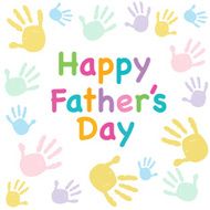 Happy Father&#039;s day kids colorful handprint greeting card