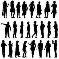 silhouettes of beautiful mans and womans N2