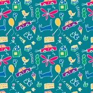 Seamless pattern drawn in a childlike style Vector illustration N5