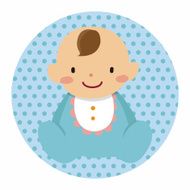 family baby character flat icon elements background eps10 N5