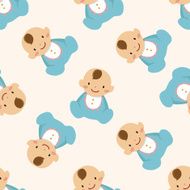 family baby character icon 10 seamless pattern