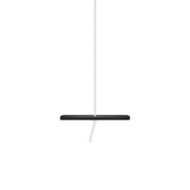 Swing in black design hanging on white rope