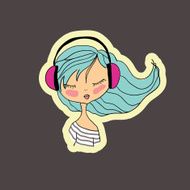 Hipster girl with headphones