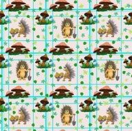Mushrooms hedgehogs pattern