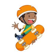 Child skateboard vector illustration