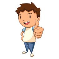 Child thumbs up vector illustration