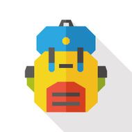school bag flat icon with long shadow N2