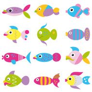 funky fish collection illustration