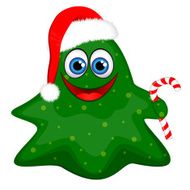 Funny friendly green monster with candy