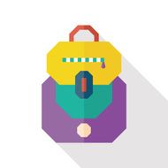school bag flat icon with long shadow N4