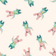 animal rabbit doctor cartoon seamless pattern background