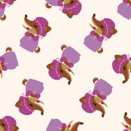 Wolf in Little Red Riding Hood cartoon seamless pattern background