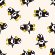animal penguin worker cartoon seamless pattern background