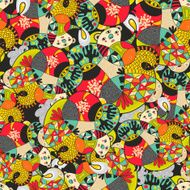 Seamless pattern with cute monsters