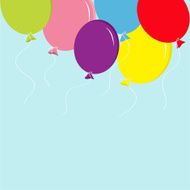 Colorful balloon set in the sky Greeting card Temlate Flat