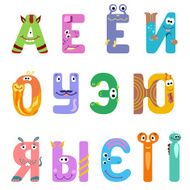 Vowels of the Cyrillic alphabet like different monsters