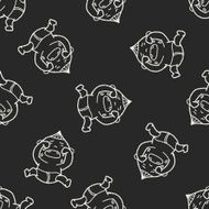 Doodle Baby seamless pattern background N6