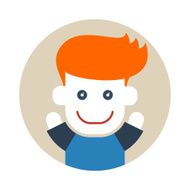 Flat style red-haired boy N2