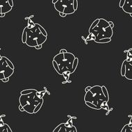 doodle birthday dog seamless pattern background