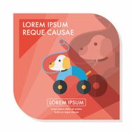 toy dog flat icon with long shadow eps 10 N46