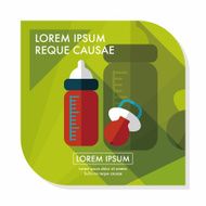 Baby bottle flat icon with long shadow EPS 10 N117