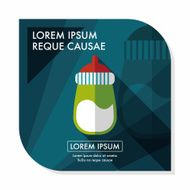 Baby bottle flat icon with long shadow eps10 N16