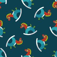 horse toy flat icon eps10 seamless pattern background N4
