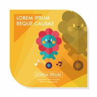 lion toy flat icon with long shadow eps10 N22