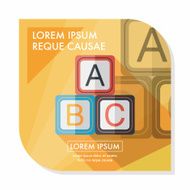 ABC blocks flat icon with long shadow EPS 10 N56