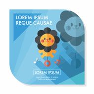 lion toy flat icon with long shadow eps10 N23
