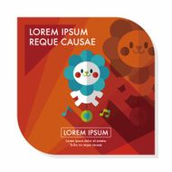 lion toy flat icon with long shadow eps10 N24